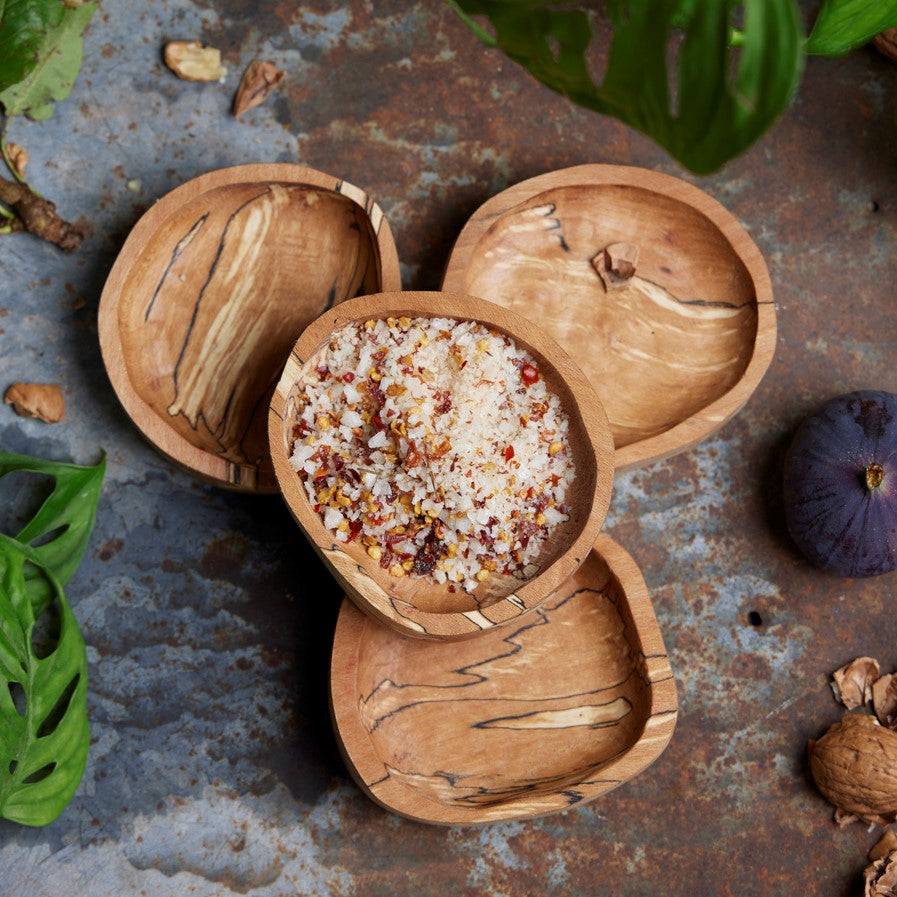 Unique handmade gift pinch pot hand carved and made in the UK,  wood pinch pot made in the UK 